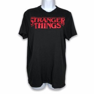 Stranger Things t-shirt black red logo medium